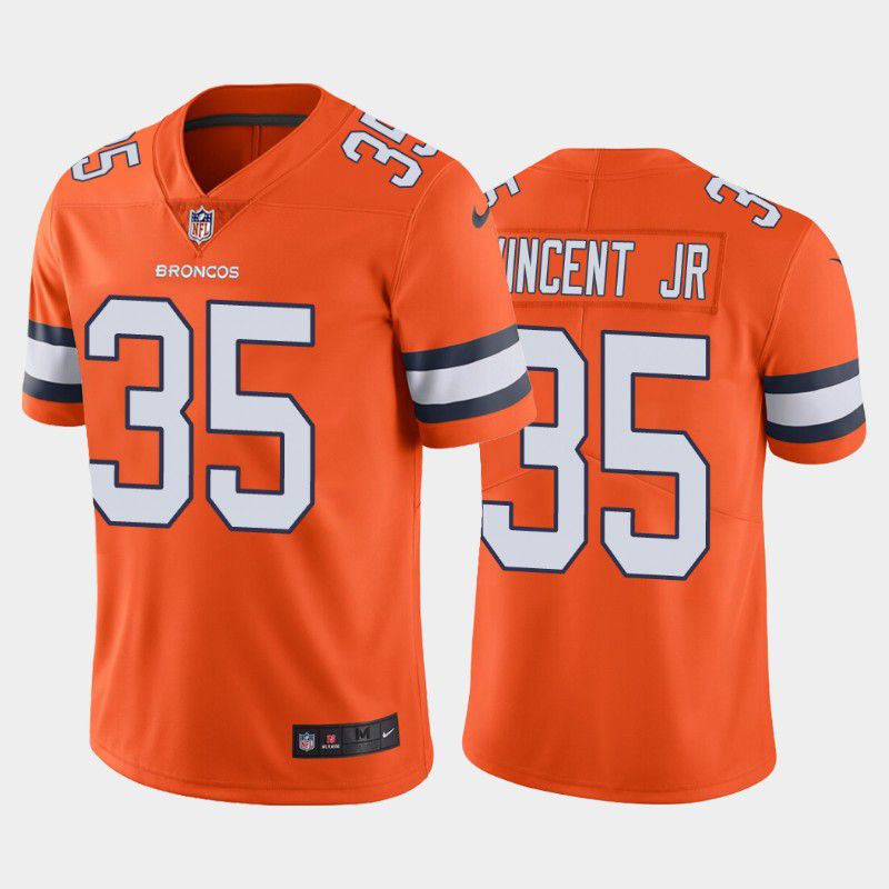 Men Denver Broncos #35 Kary Vincent Jr Nike Orange Color Rush Limited NFL Jersey